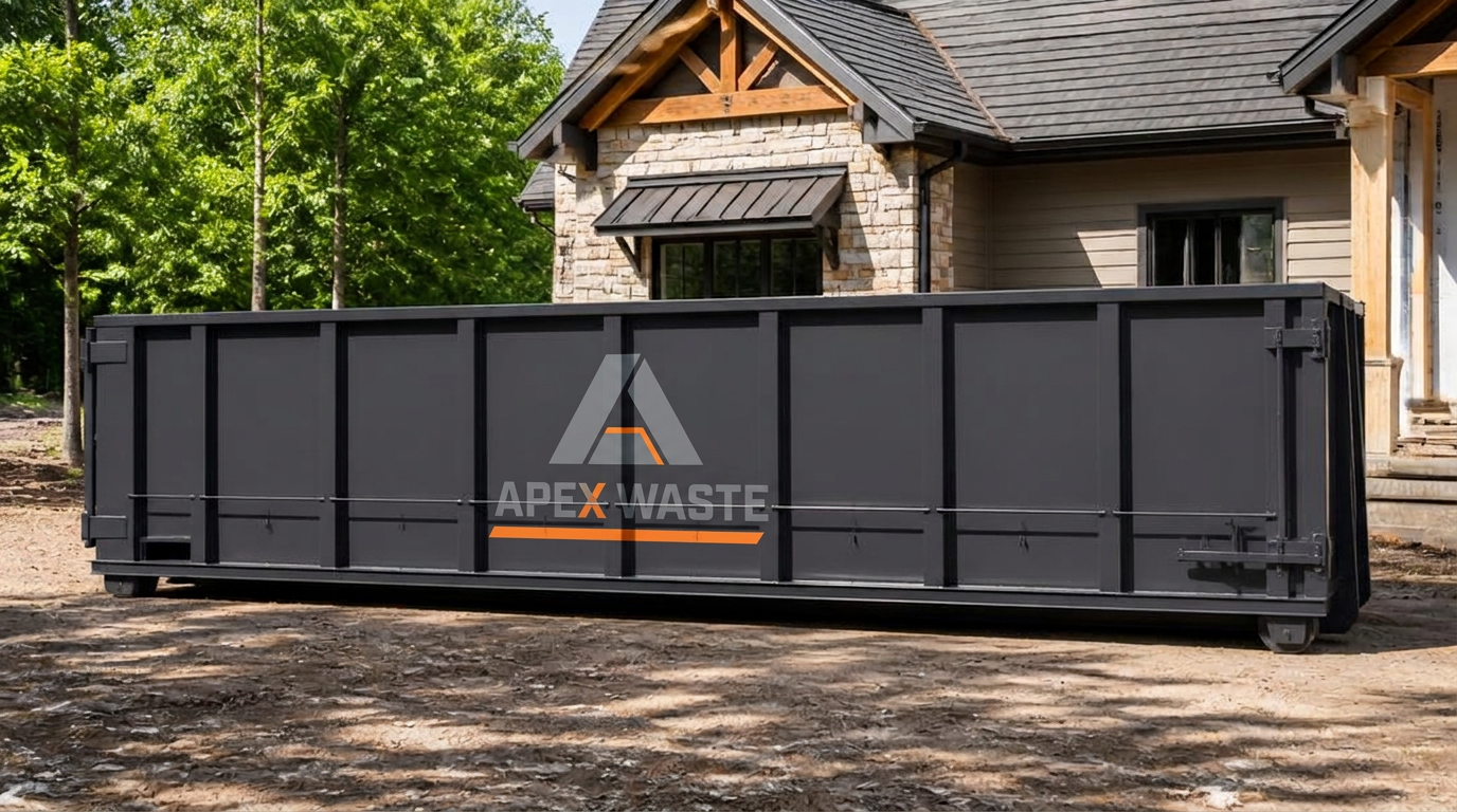 20-yard roll-off dumpster at a home renovation site
