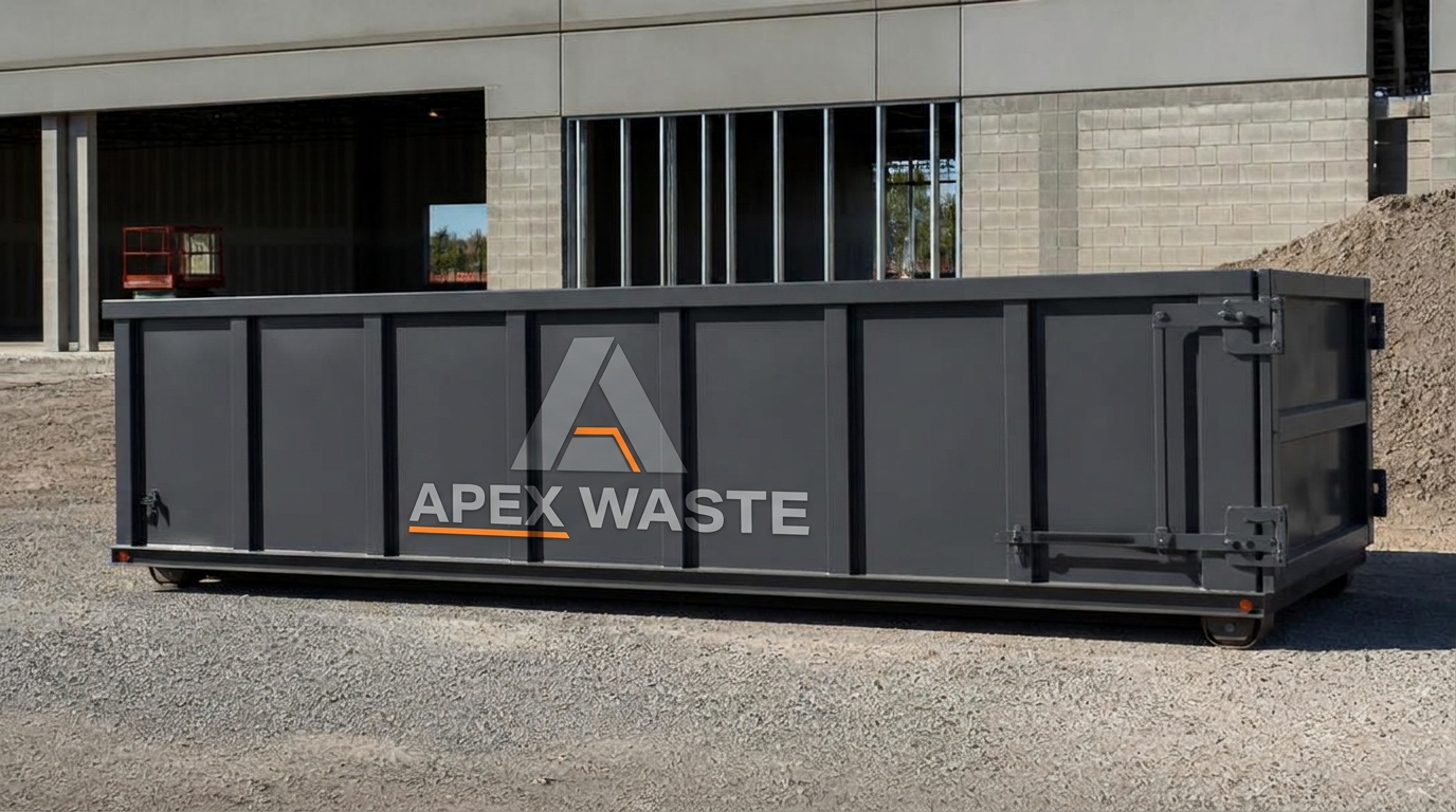 30-yard roll-off dumpster at a commercial construction site